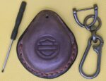 Mahogany Vegetable Tanned Leather Harley Davidson Key Fob Case