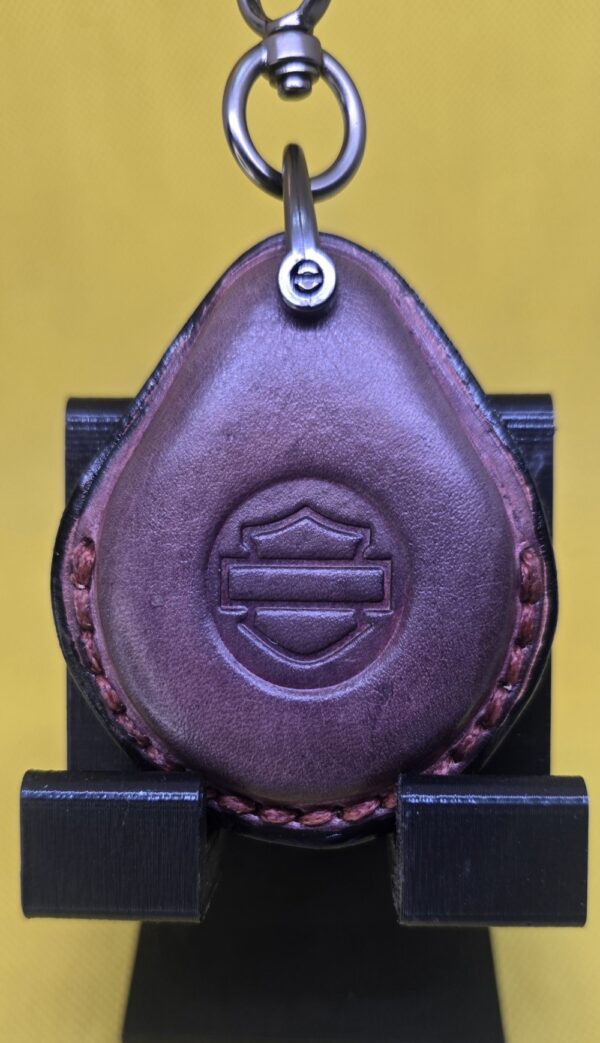 Mahogany Vegetable Tanned Leather Harley Davidson Key Fob Case