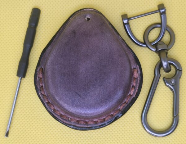 Mahogany Vegetable Tanned Leather Harley Davidson Key Fob Case