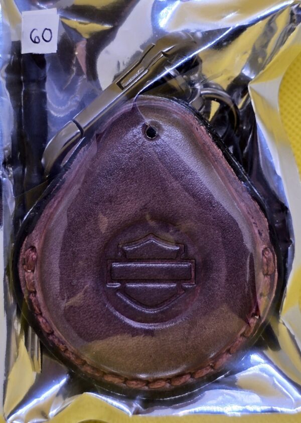 Mahogany Vegetable Tanned Leather Harley Davidson Key Fob Case