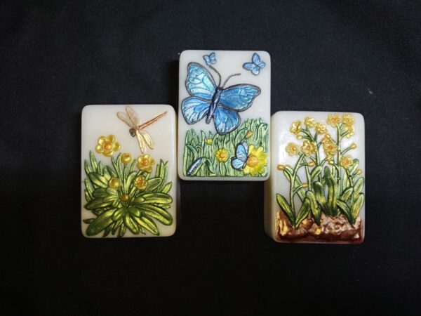 Exotic Escape!! Hand painted triple butter soap set