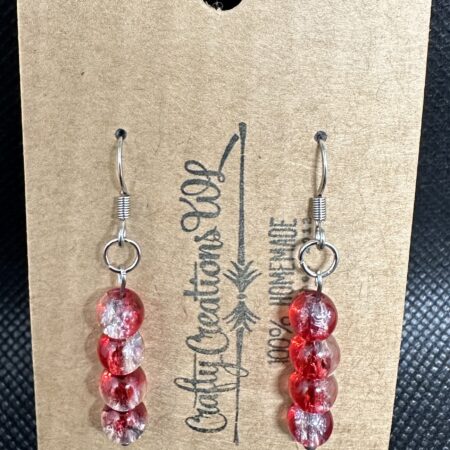 Shattered Marble Earrings - Red