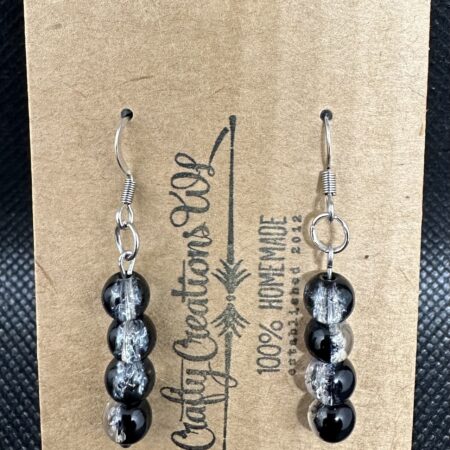 Shattered Marble Earrings - Black