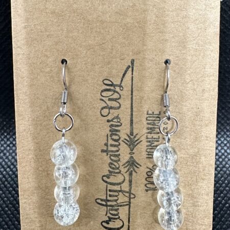 Shattered Marble Earrings - White