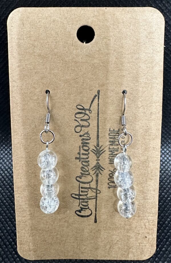 Shattered Marble Earrings - White