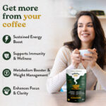 Dodjivi Functional Instant Mushroom Coffee – For Clarity, Calm Energy & Gut Support | With Reishi, Ginseng, Green Tea & Botanical Superfoods (18 Servings)