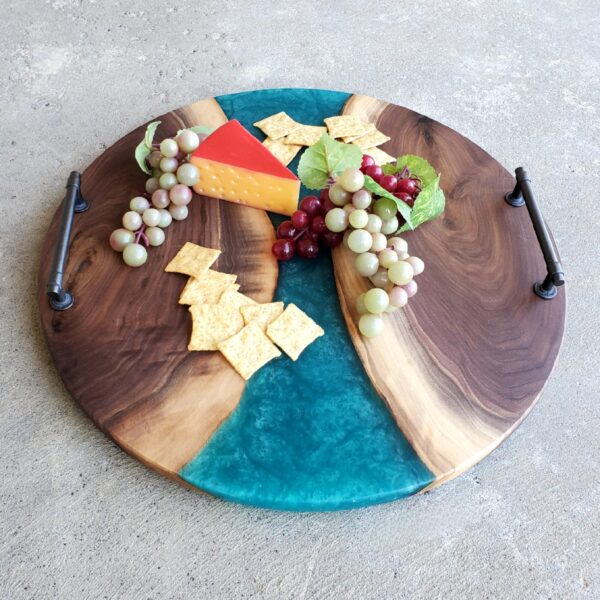 Round Walnut & Epoxy Charcuterie Boards