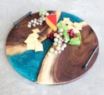 Round Walnut & Epoxy Resin Charcuterie Boards