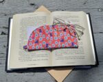 "Pink Night Florals and Cats" Sunglasses and Eyeglasses Fabric Cases with keychain loop