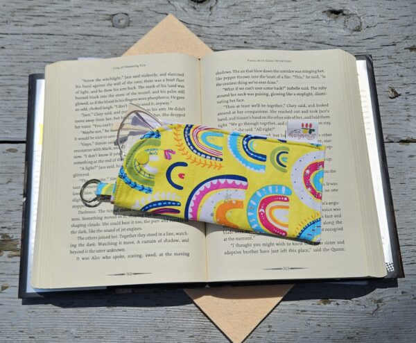 "Yellow Rainbows" Sunglasses or Eyeglasses Fabric Case with a keychain loop