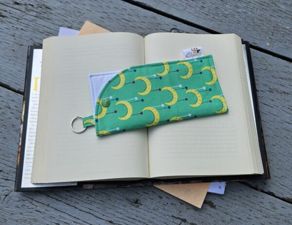 "Moon and Falling Stars" Sunglasses and Eyeglasses Fabric Cases with keychain loop