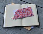 "Pink Night Florals and Cats" Sunglasses and Eyeglasses Fabric Cases with keychain loop