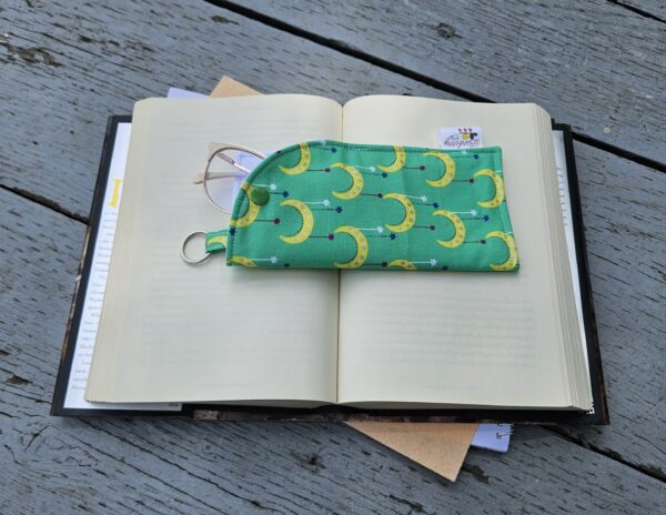 "Moon and Falling Stars" Sunglasses and Eyeglasses Fabric Cases with keychain loop