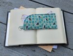 "Blue Night Florals and Cats" Sunglasses and Eyeglasses Fabric Cases with keychain loop