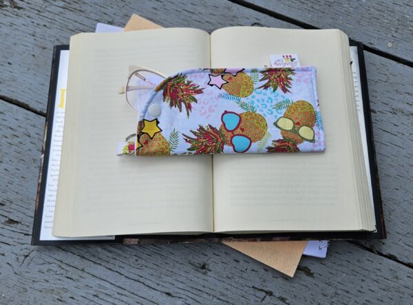 "Summer Pineapples" Sunglasses and Eyeglasses Fabric Cases with keychain loop