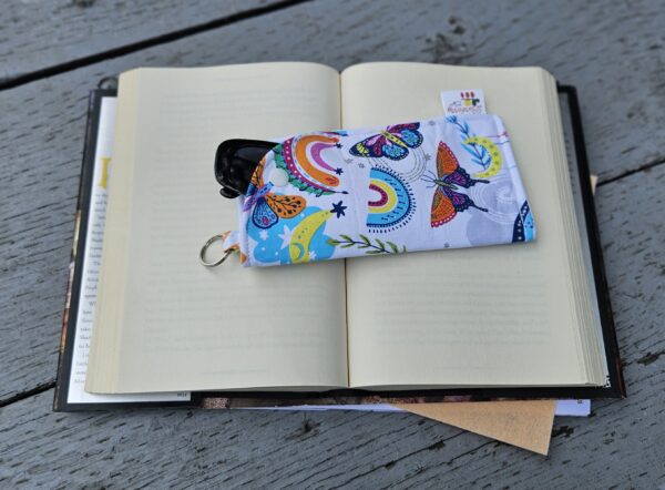 "Butterflies and Rainbows" Sunglasses and Eyeglasses Fabric Cases with keychain loop