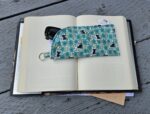 "Blue Night Florals and Cats" Sunglasses and Eyeglasses Fabric Cases with keychain loop