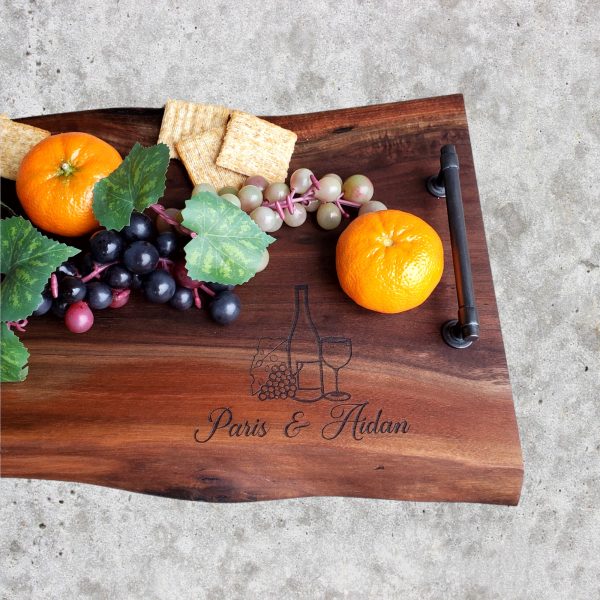 Live Edge Walnut Charcuterie Boards Set - Personalized