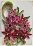 Quilling Love Pink Flowers Bouquet Greeting Card