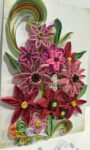 Quilling Love Pink Flowers Bouquet Greeting Card