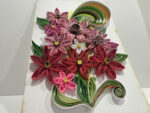 Quilling Love Red Flowers Bouquet Greeting Card
