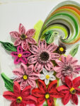 Quilling Love Red Flowers Bouquet Greeting Card