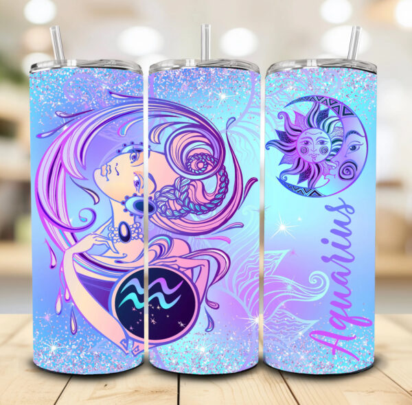 Zodiac blue & purple Tumbler
