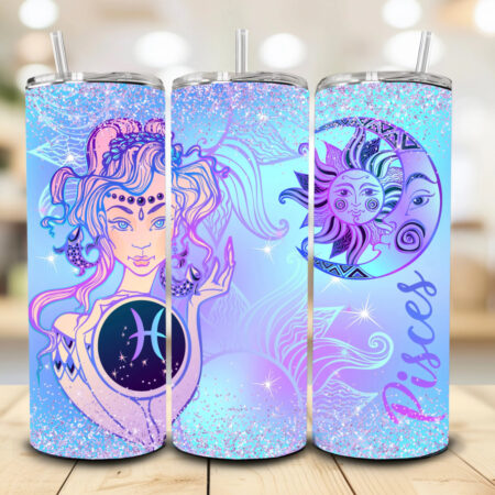 Zodiac blue & purple Tumbler