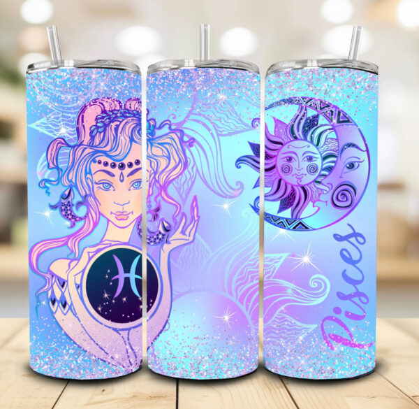 Zodiac blue & purple Tumbler