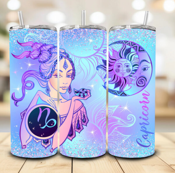 Zodiac blue & purple Tumbler