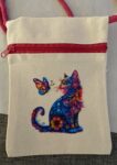 Cat and butterfly small crossbody bag
