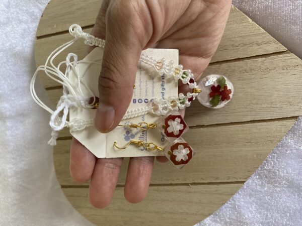 Quilling Love Die-cut Rose White Jewerly Set