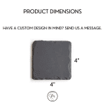 Monogram Laurel Crest Slate Coasters- Set of 4