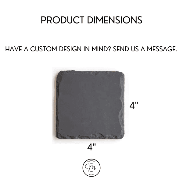 Monogram Laurel Crest Slate Coasters- Set of 4