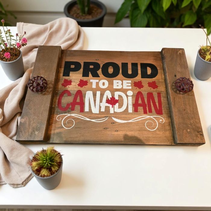 Rustic Proud to Be Candian Tray