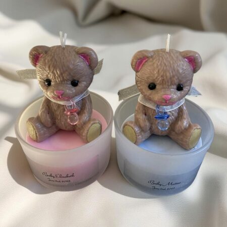 Teddy Bear Candle - Baby Shower Party Favor - Personalized