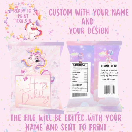 Editable Custom Chip Bag Template || Download & Print || Editable with your designs
