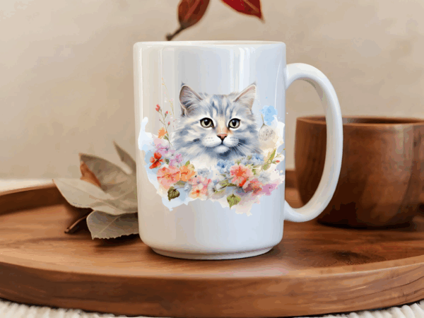 White cat Mug