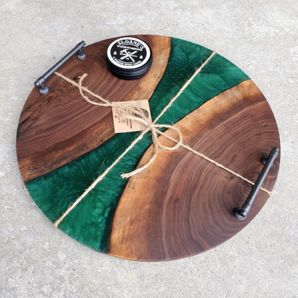Round Walnut & Epoxy Charcuterie Boards