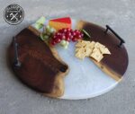 Round Walnut & Epoxy Resin Charcuterie Boards