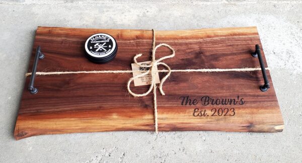 Live Edge Walnut Charcuterie Boards-Personalized