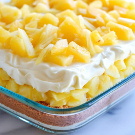 Best Recipe pineapple delight, no bake cream cheese dessert, graham cracker crust, digital recipe, printable recipe, tropical dessert