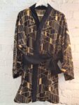 Kimono Jacket (Short Robe) made with Japanese Vintage Kimono Fabric Antique Kimono Gown Retro Black Relaxing upcycling home gown beach wear