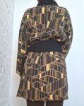 Kimono Jacket (Short Robe) made with Japanese Vintage Kimono Fabric Antique Kimono Gown Retro Black Relaxing upcycling home gown beach wear