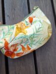 Kimono Clam-shaped Pouch made of Japanese Vintage Kimono with YKK Zipper Fabric cosmetic pouch small bag antique kimono repurposed upcycling