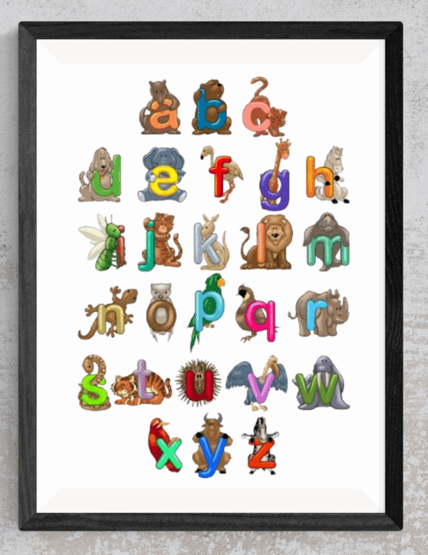Animals Alphabet Chart | Digital Download