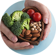 Vegetables, nuts, healthy foods