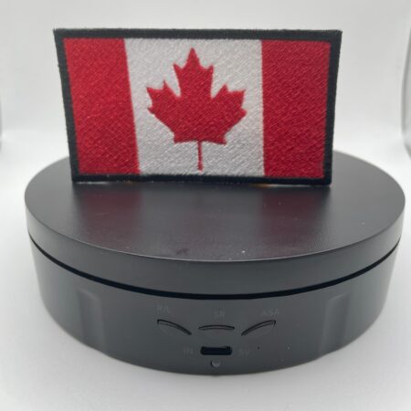 Embroidered Canadian flag patch.