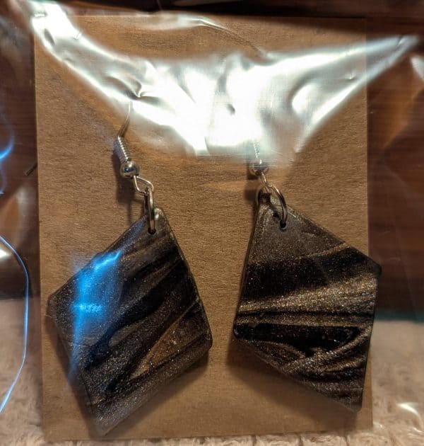 Unleash Your Bold Side with Midnight Marble Earrings