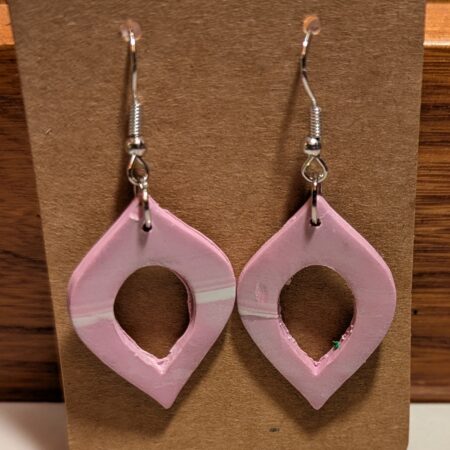 Blush in Style: Handcrafted Pink Geometric Earrings